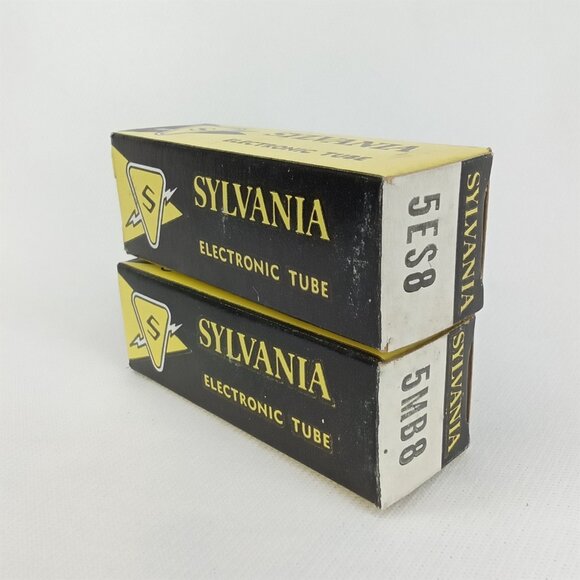 WWII Era Electronic Tube With Box Set Of 2 Sylvania Model 5ES8 NOS NIB 1940s - Picture 7 of 11